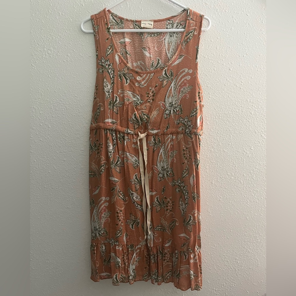 Lovely Melody Orange Sleeveless Scoop Neck Sundress